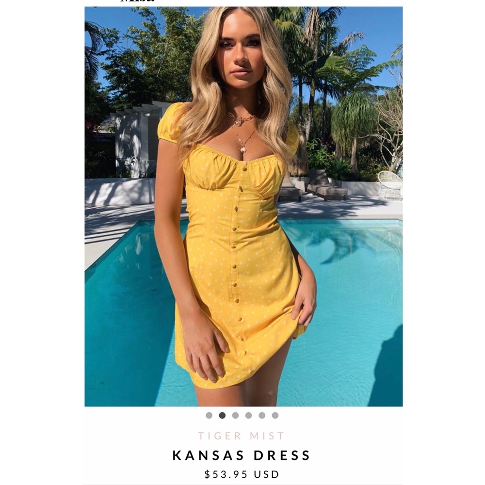 Yellow Tiger Mist mini dress (never worn)